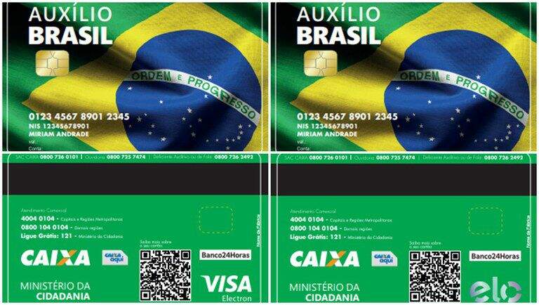 Modelo de cartão Auxílio Brasil