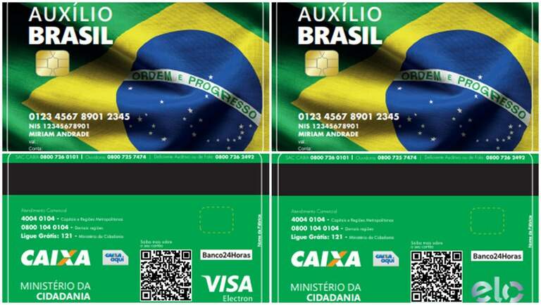 Modelo de cartão Auxílio Brasil